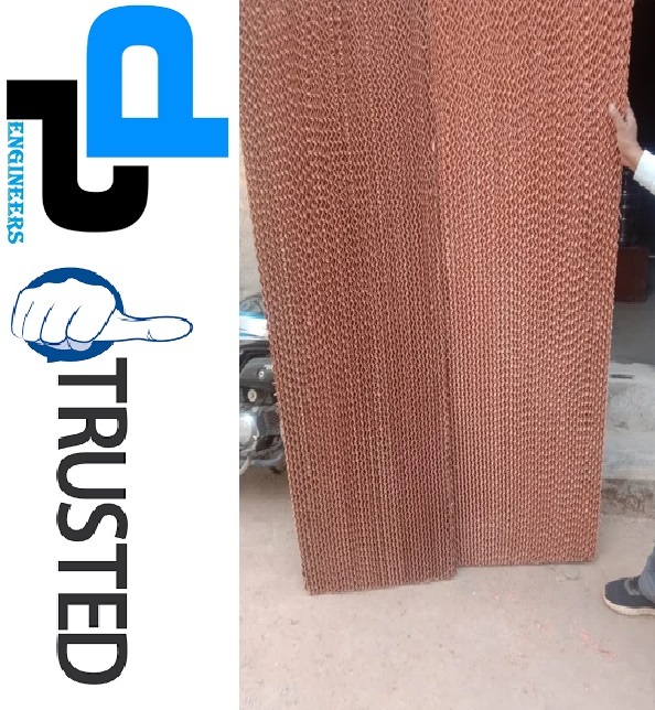 Cellulose Cooling Pad - 600x600x50mm To 1800x600x300mm Sizes, Brown Color, Ideal For Greenhouses, Livestock, Industrial Applications, Efficient Water Retention And Humidification