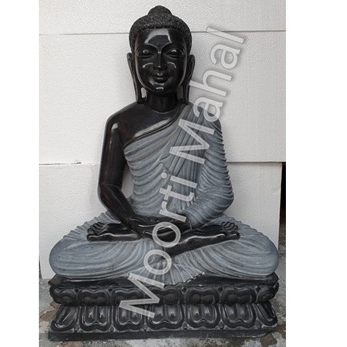 मूर्तिकला काले संगमरमर की भगवान बुद्ध की प्रतिमा