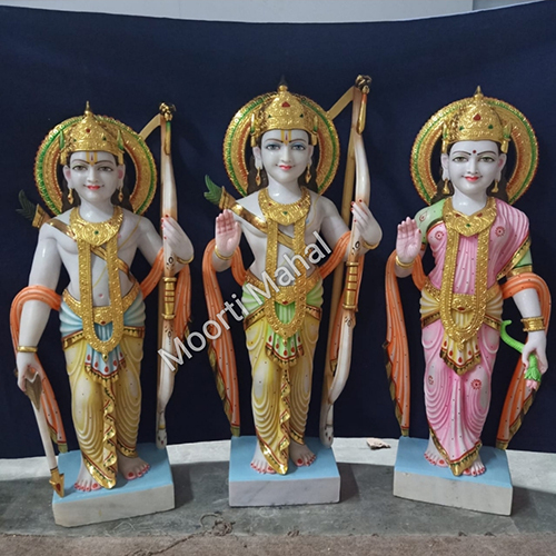 स्कल्पचर मल्टीकलर मार्बल राम दरबार स्टैच्यू
