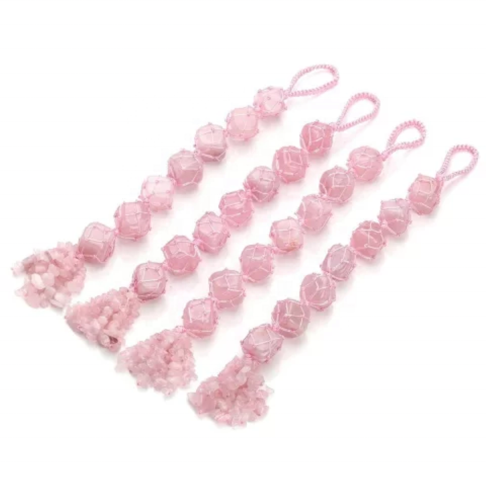 Natural Rose Quartz Gemstone Wall Hanging Tool - Natural Quartz Material, 8-10 Inches Size, Pink Rose Color, Weight 80 Grams | Aaa Grade, Promotes Self-love And Emotional Healing