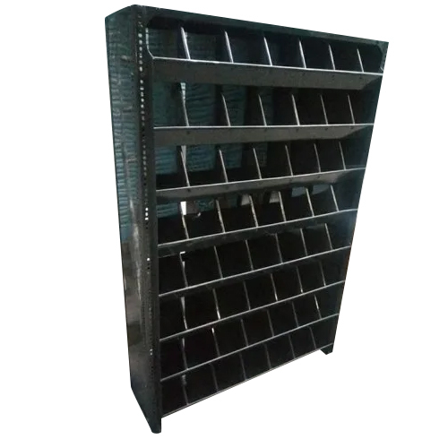 Mild Steel Hardware Rack - Mild Steel, 6 Shelves, Black, 3ftx3ft/6ftx3ft Size | Adjustable Shelves, Sturdy Structure, Easy Access, Enhanced Organization