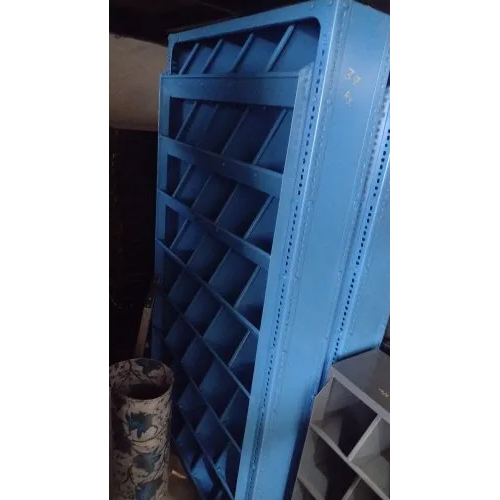 Mild Steel Pigeon Hole Rack - 6-8 Ft, Mehroon Color | Versatile Storage Solution For Hardware, Space-saving Design, 400 Kg Capacity