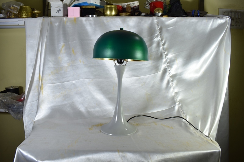Green And White Metal Table Lamp
