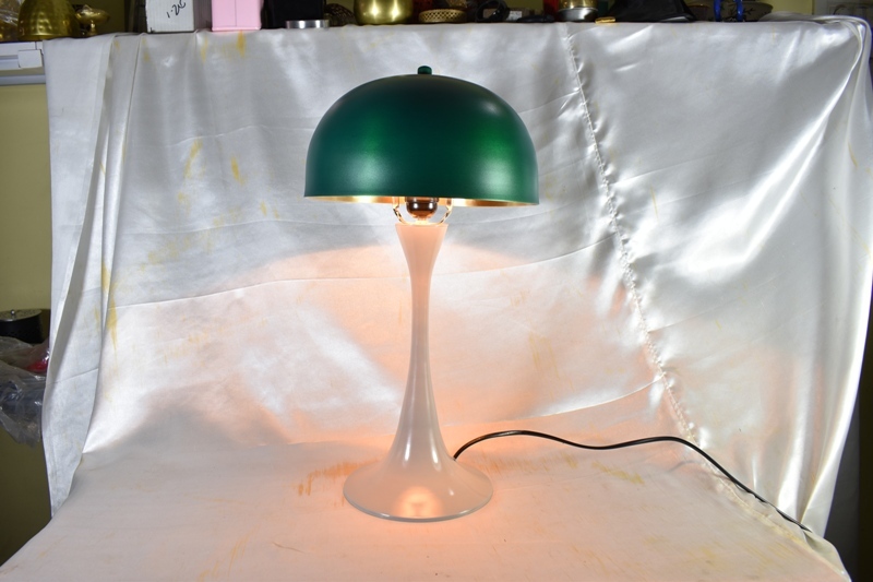Green And White Metal Table Lamp