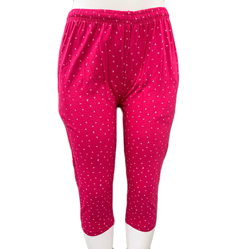 लेडीज़ पिंक प्रिंटेड कैप्री