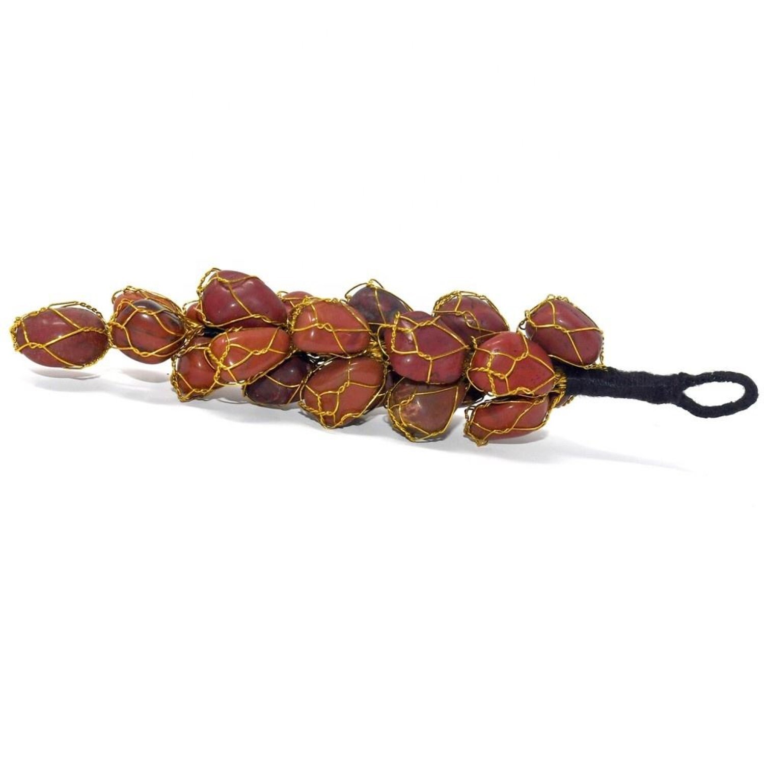 Natural Red Jasper Gemstone Tumbled Grapes Theme Car Hanger - Grade Aaa 8-10 Inches Vibrant Red Color Weighs 80 Grams
