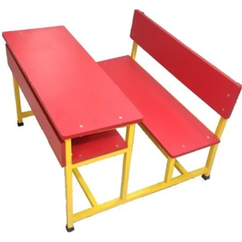 Red-Yellow Modern School Bench Desk