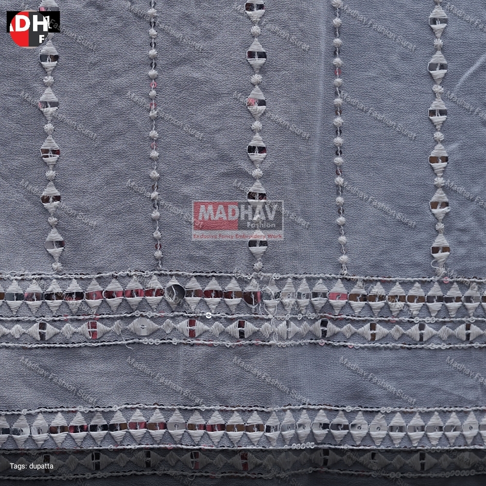 White Dupatta Fabric