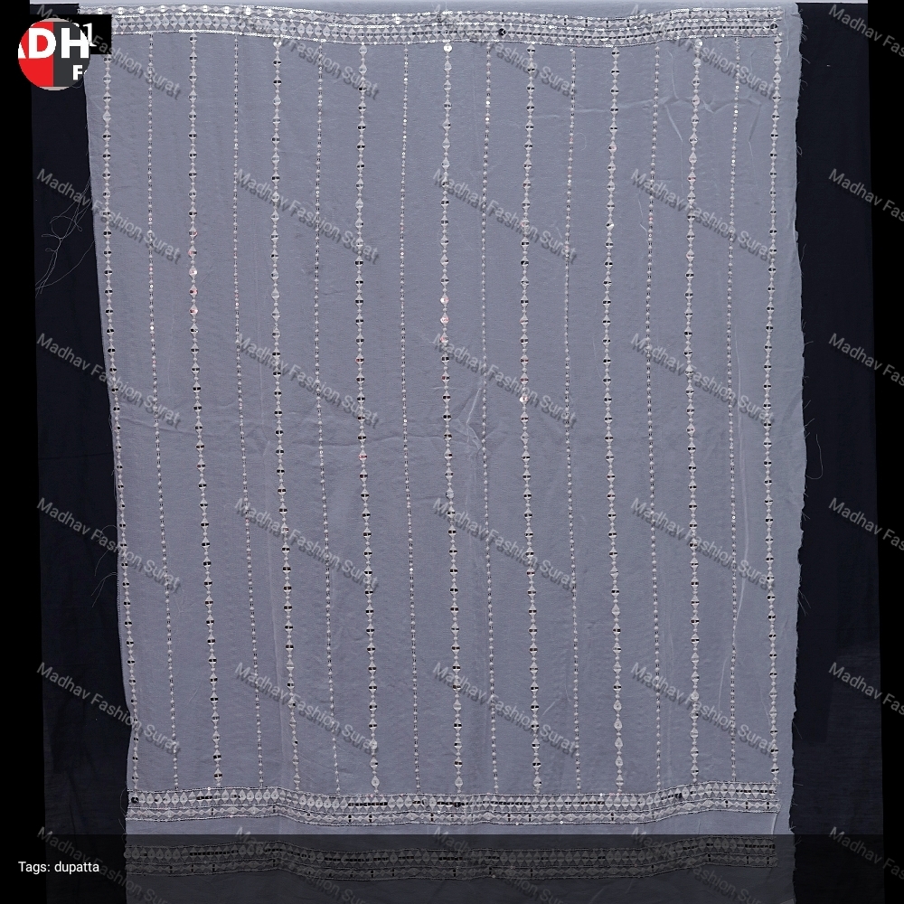 White Dupatta Fabric