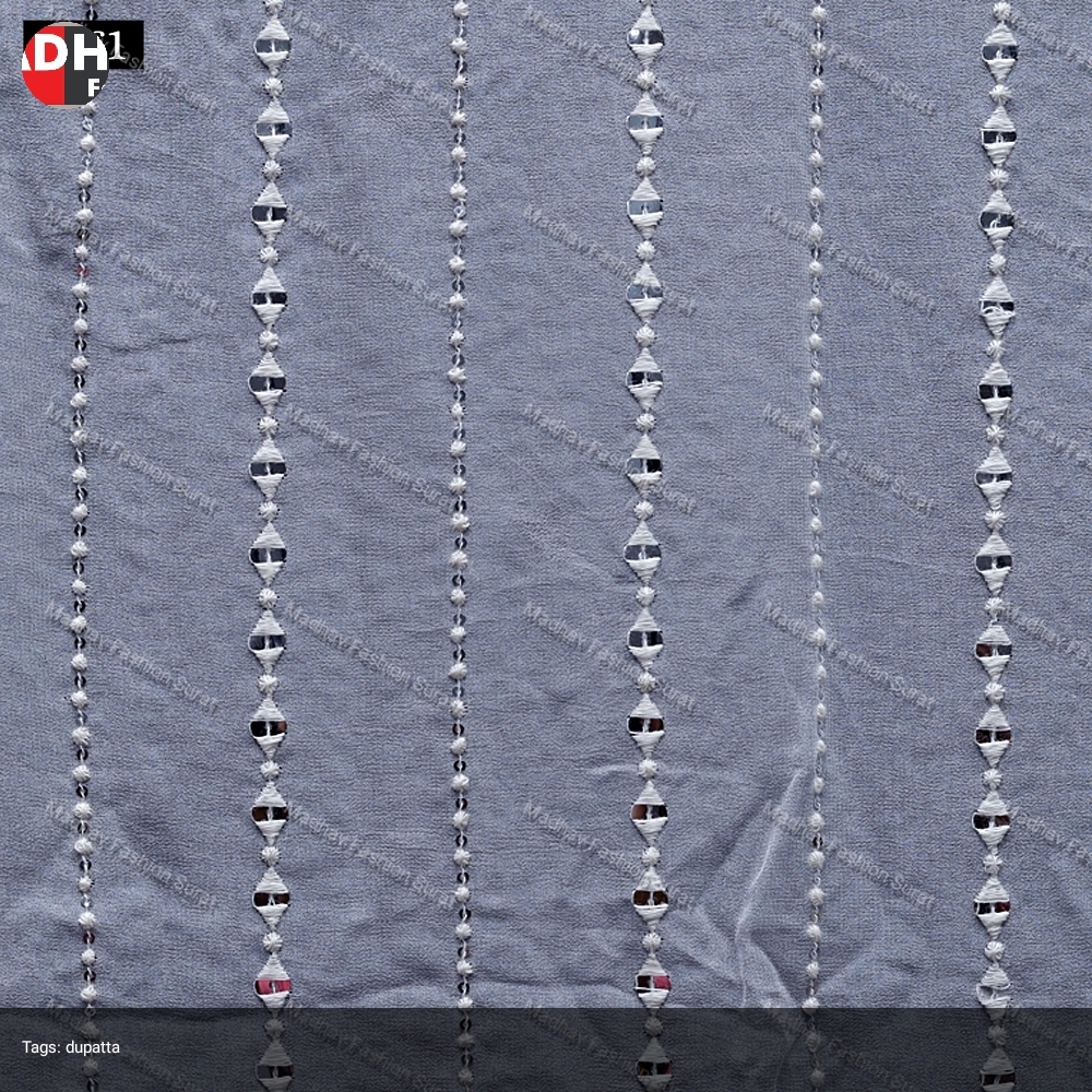 White Dupatta Fabric