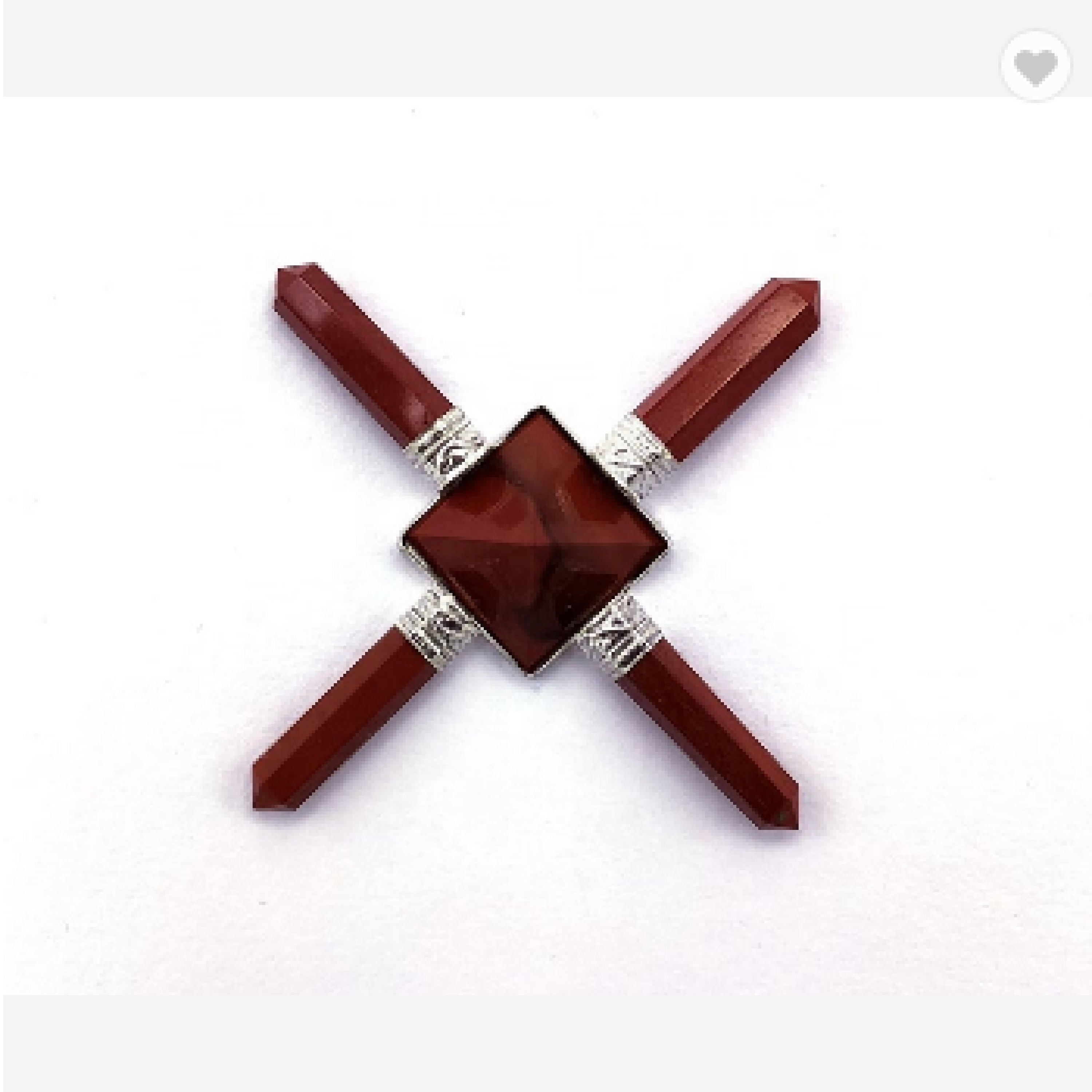 Natural Crystal Red Jasper Gemstone 4 Point Pyramid Energy Generator - Grade: Aaa