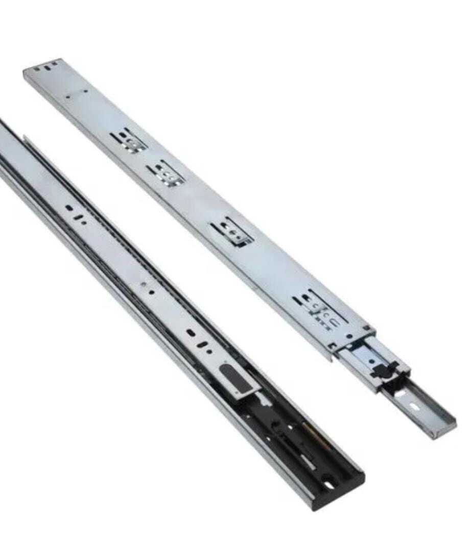 Telescopic Channel - Steel, Various Sizes | Full Extension, Black Finish, 100 Lbs Load Capacity, Side Mount, Ball Bearing Slide