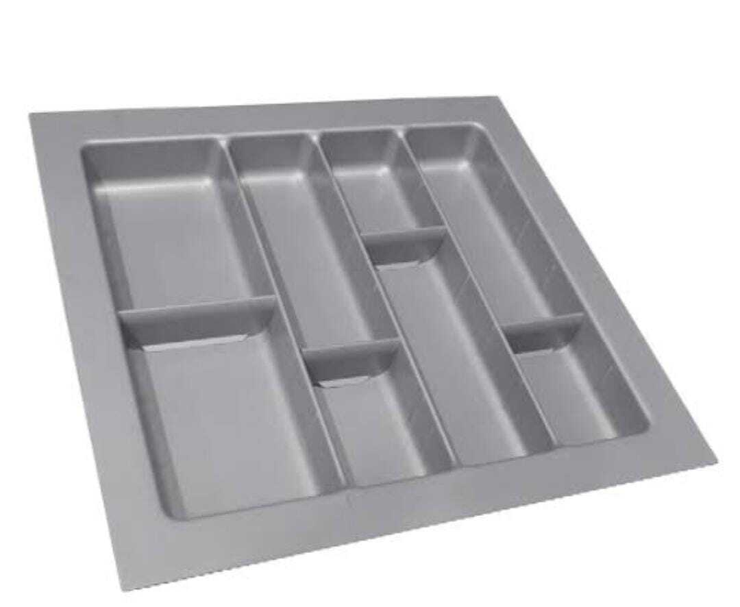 Cutlery Tray - Plastic, 10.5 X 15.5 X 2.5 Inches | Gray, Compartmentalized Design For 12 Place Settings, 1.5 Lbs Weight, 1 Year Warranty