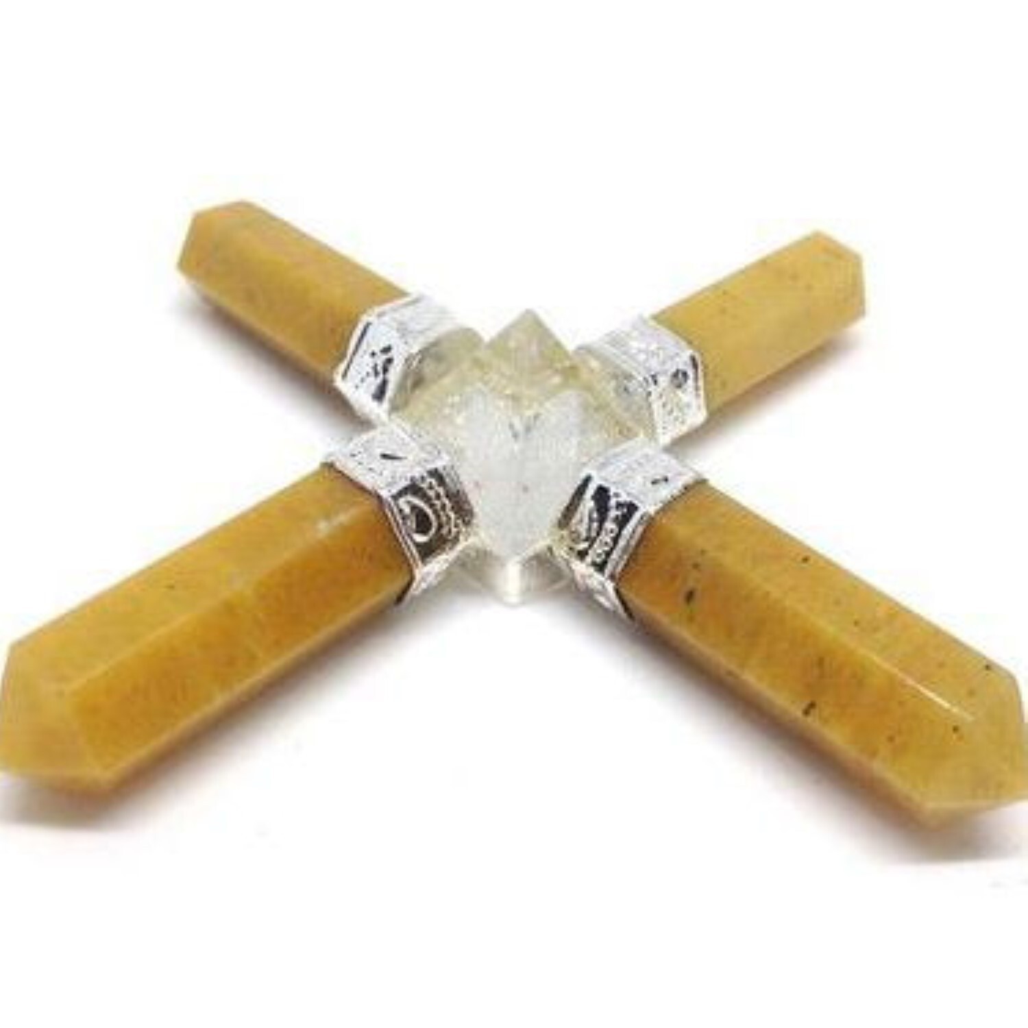 Natural Black Agate Crystal Gemstone 4 Point Pyramid Energy Generator - Grade: A+