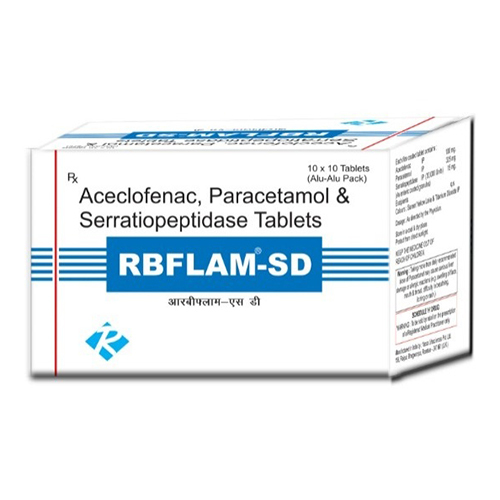 Aceclofenac Paracetamol And Serratiopeptidase Tablets General Medicines