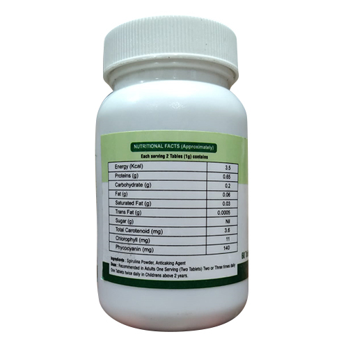 Spirulina Capsules - 500mg , Optimal Dosage Guidelines, Easy-to-swallow Capsules, Store At Room Temperature