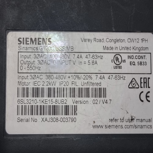 Siemens 6sl3210-1ke15-8ub2 Inverter Power Module
