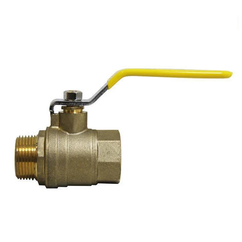 Male Thread Ball Valve - Brass, 1/2-12 Inch, Golden Glossy Finish | No Maintenance, Hi-Tech Mechanism, Smooth Performance, Long Life