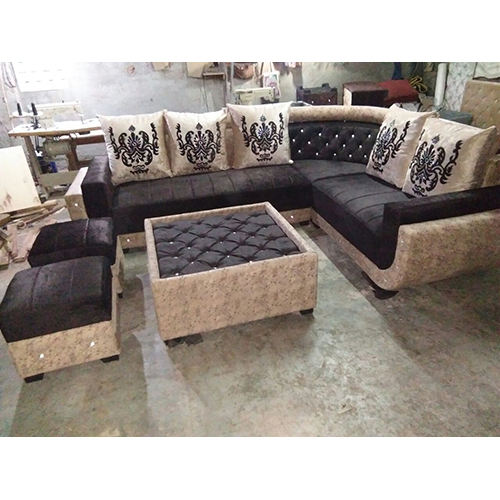 एल- शेप कर्व्ड हैंडल सोफा सेट