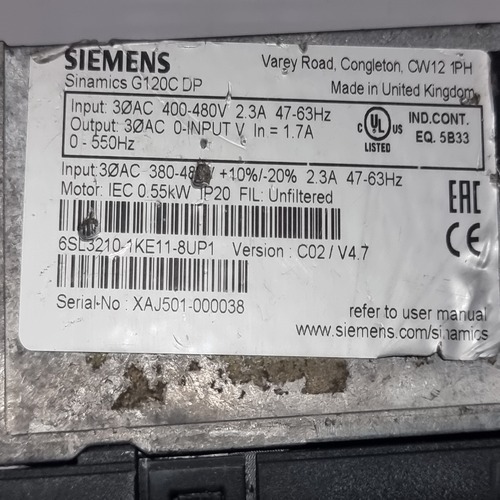 Siemens 6sl3210-1ke11-8up1 Power Module