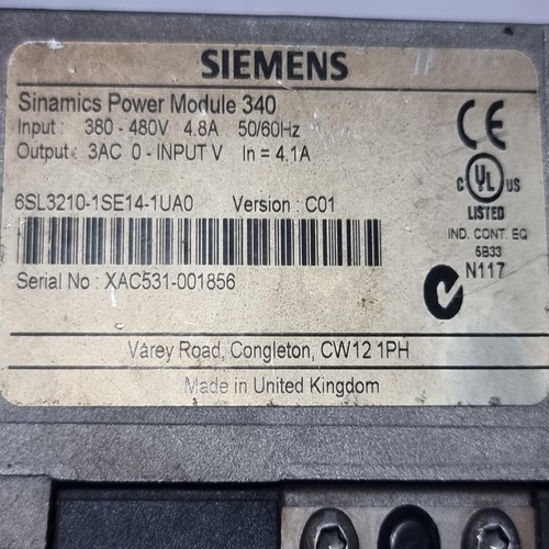Siemens 6sl3210-1se14-1ua0 Power Module