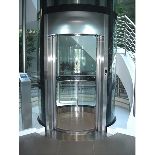 Glass Passenger Elevator - Stainless Steel Exterior | Safety Sensor, Remote Controller, Calling Box, Electric Power Supply