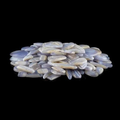 Blue Less Agate Gemstone Cabochon - Natural Agate, 10-50 Mm Size, White Color, Aaa Grade, 100 Gm Weight | Ideal For Jewelry, Home Decor, Crafting Projects