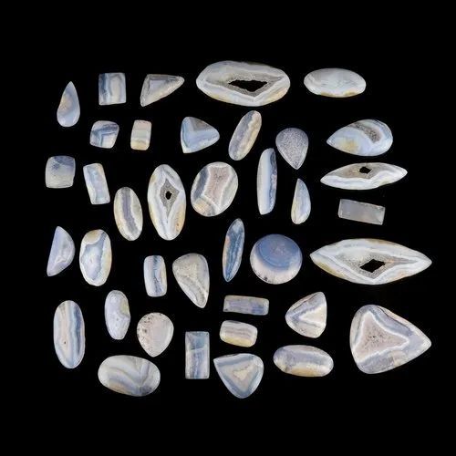 Blue Less Agate Gemstone Cabochon - Natural Agate, 10-50 Mm Size, White Color, Aaa Grade, 100 Gm Weight | Ideal For Jewelry, Home Decor, Crafting Projects