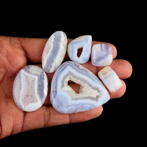 Blue Less Agate Gemstone Cabochon - Natural Agate, 10-50 Mm Size, White Color, Aaa Grade, 100 Gm Weight | Ideal For Jewelry, Home Decor, Crafting Projects