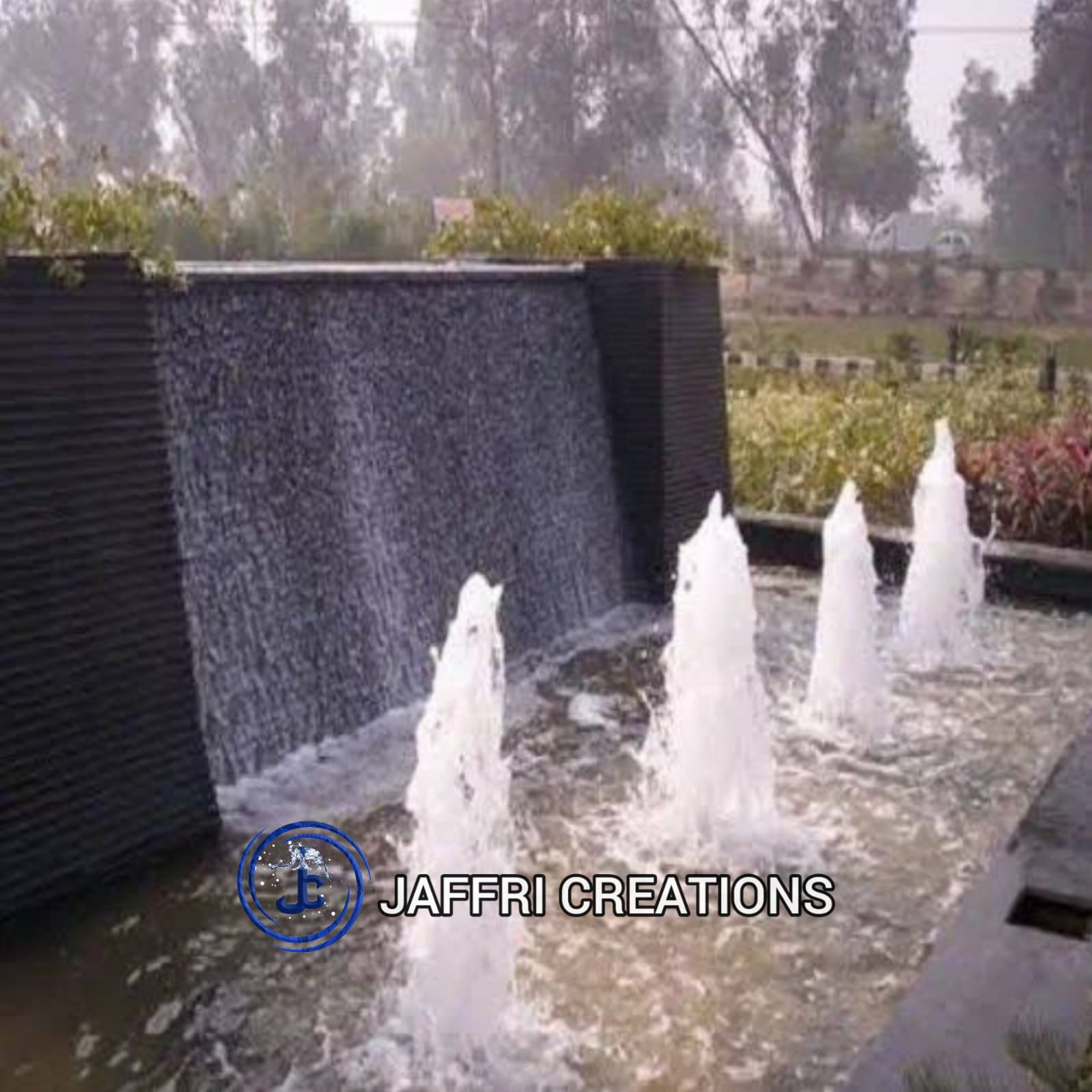 Cascade Wall Fountain In Frp - 6ft X 4ft, 3 Rgb Led Lights, 1/2hp Pump, Waterproof Wiring, Durable Frp, Easy Install, Outdoor Water Feature