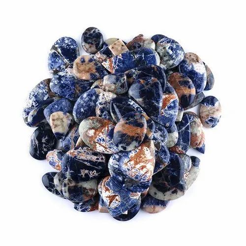 Natural Blue Sodalite Gemstone Cabochons - Natural Agate 10-50 Mm Aaa Grade Ocean Blue | 100g Pack Of Natural Beauty Gems