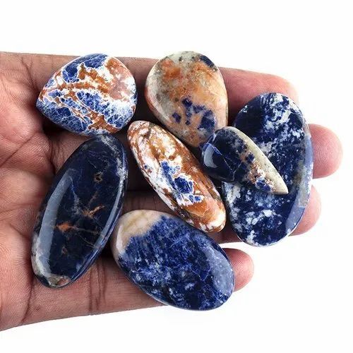 Natural Blue Sodalite Gemstone Cabochons - Natural Agate 10-50 Mm Aaa Grade Ocean Blue | 100g Pack Of Natural Beauty Gems