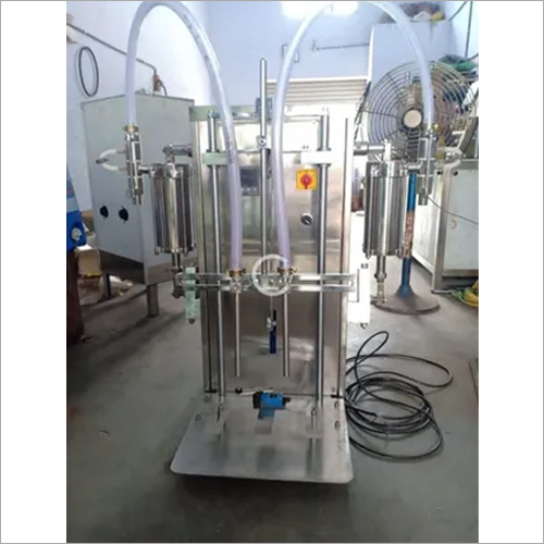 Double Head Bottle Filling Machine - Semi-Automatic, Silver Color, Electric Drive | High Performance, ECO Friendly, Low Noise, Simple Control, Stable Performance