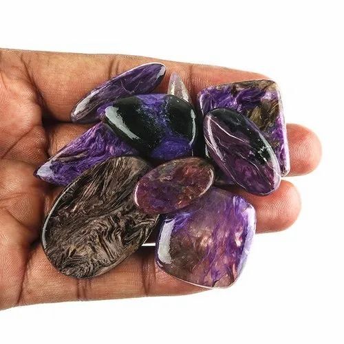 Natural Charoite Plain Cabochons Stones - Natural Agate, Size 10-50 Mm, Mesmerizing Blue Color, Aaa Grade Quality, Weight 100 Gm