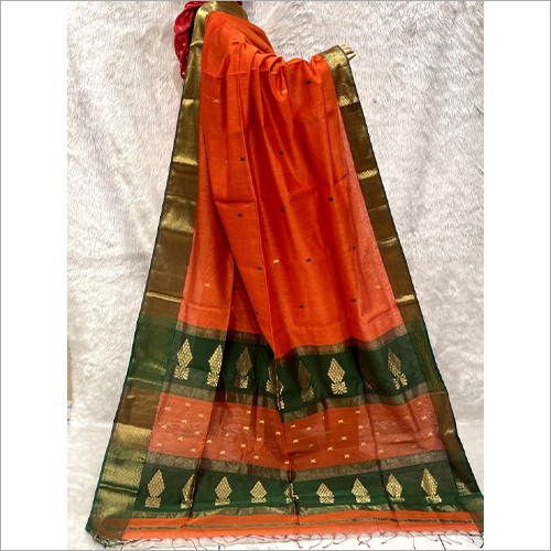 Party Wear Maheshwari Cotton Antique Butti Saree