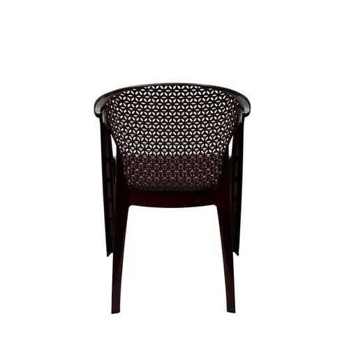 Brown Italic High Back Plastic Chair