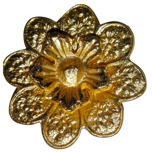 Golden Brass Flower - Polished Metal, Antique Design, Golden Color | Durable, Easy To Clean, Lightweight, Unbreakable Quality