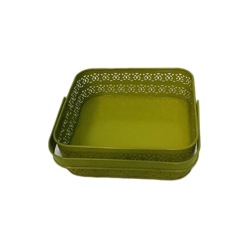 Gifts Hamper Basket - Iron Material, Square Shape, Golden Color | Durable, Lightweight, Easy To Clean, Modern Indian Arts Design