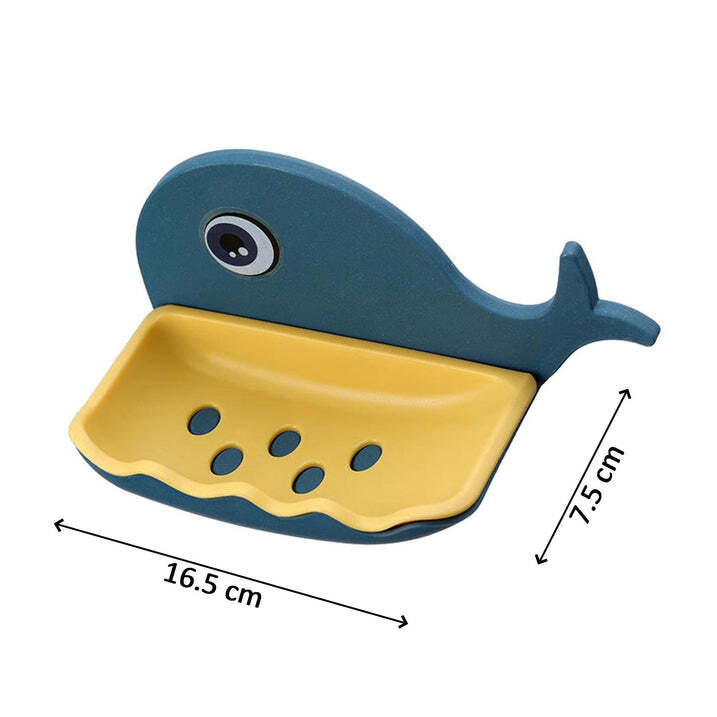 4047a Fish Shape Double Layer Soap Bar - High-quality Plastic, 17x9x9 Cm | Mix Color, Hollow Drain Design, Water And Dust Proof, 3 Soap Holder