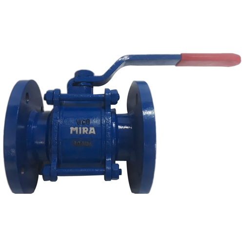 Blue 3Pc Flange End Ball Valve