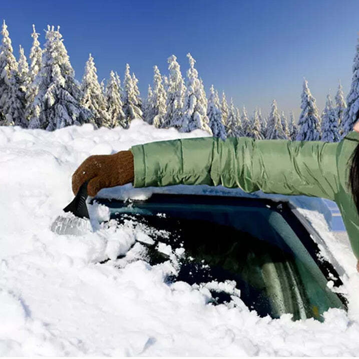 Ice Scraper Windshield With Window For Cars - Plastic, 24x11x2 Cm | Lightweight Design, Anti-slip Handle, Scratch-free Snow Removal