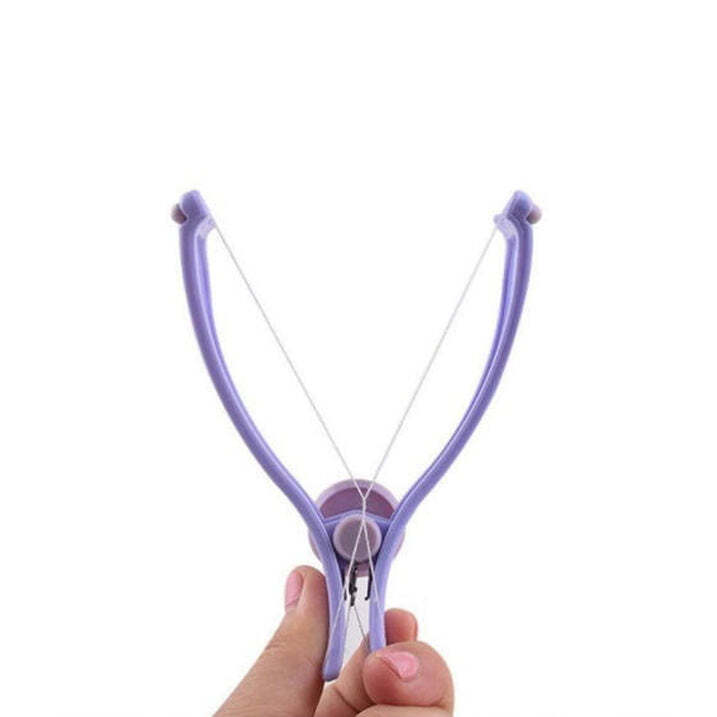 Slique Painless Eyebrow - Threading Manual Tweezer Machine Kit | Compact, One-handed Design, Includes 10 Pre-measured Thread Beads, Mixcolor