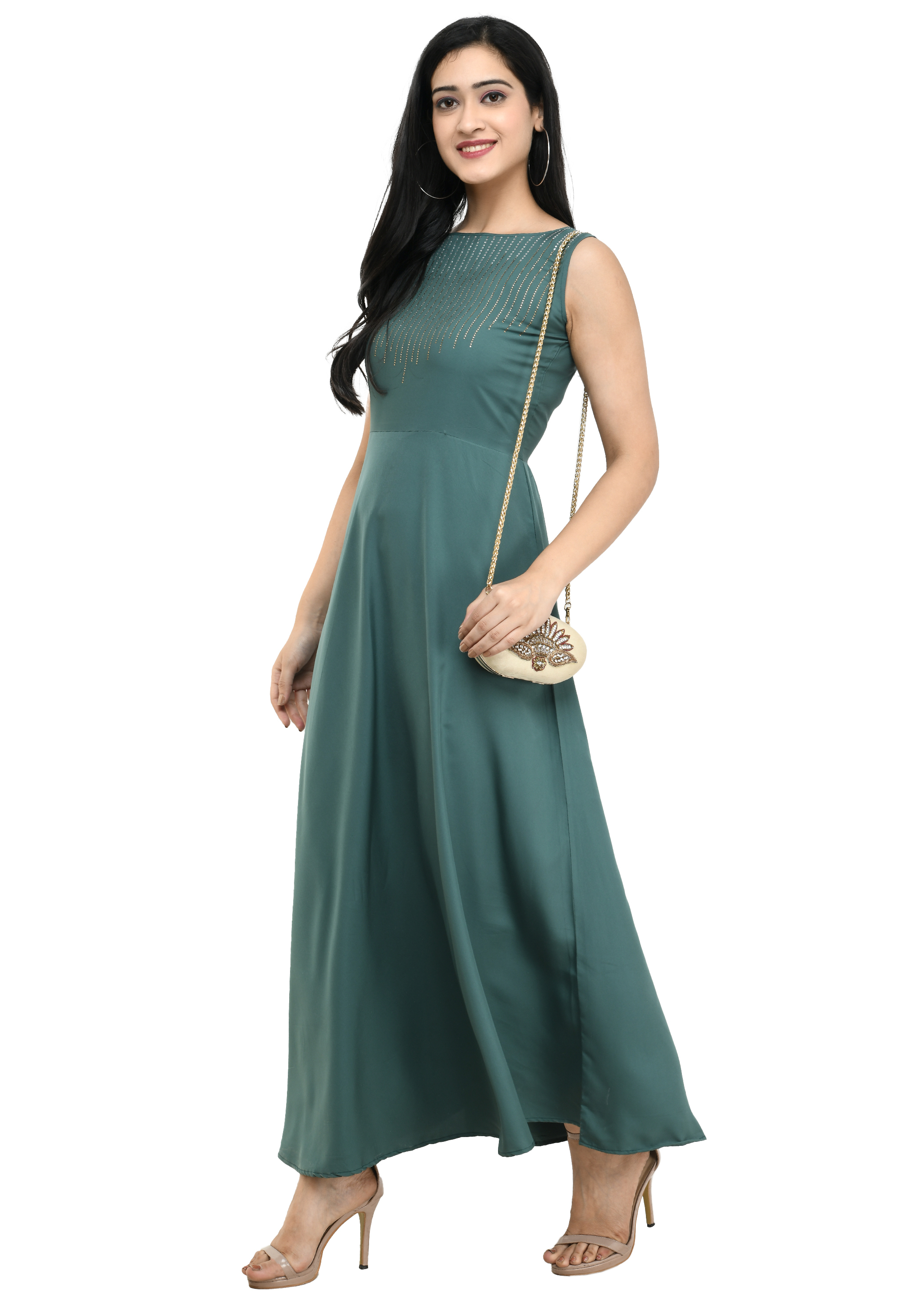 white christmas dresses Gabrielle Square Neck Crepe Gown