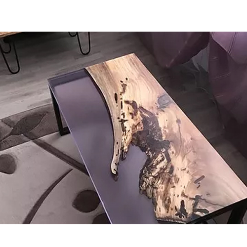 Brown Rectangle Epoxy Coffee Table