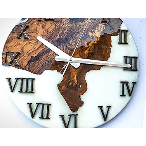 सफेद सजावटी एपॉक्सी वॉल क्लॉक