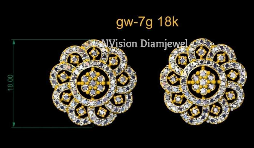 Real Diamond Designer Earrings - Diamond Carat Weight: 1.56 Carat