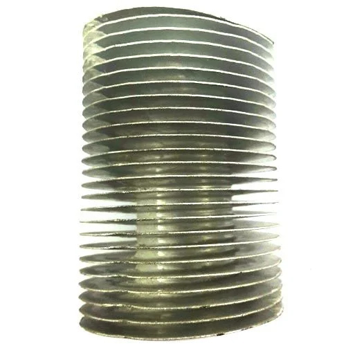 Mild Steel Finned Tubes - 2-3 Inch, Silver | Galvanized Finish, Round Shape, Warranty Included