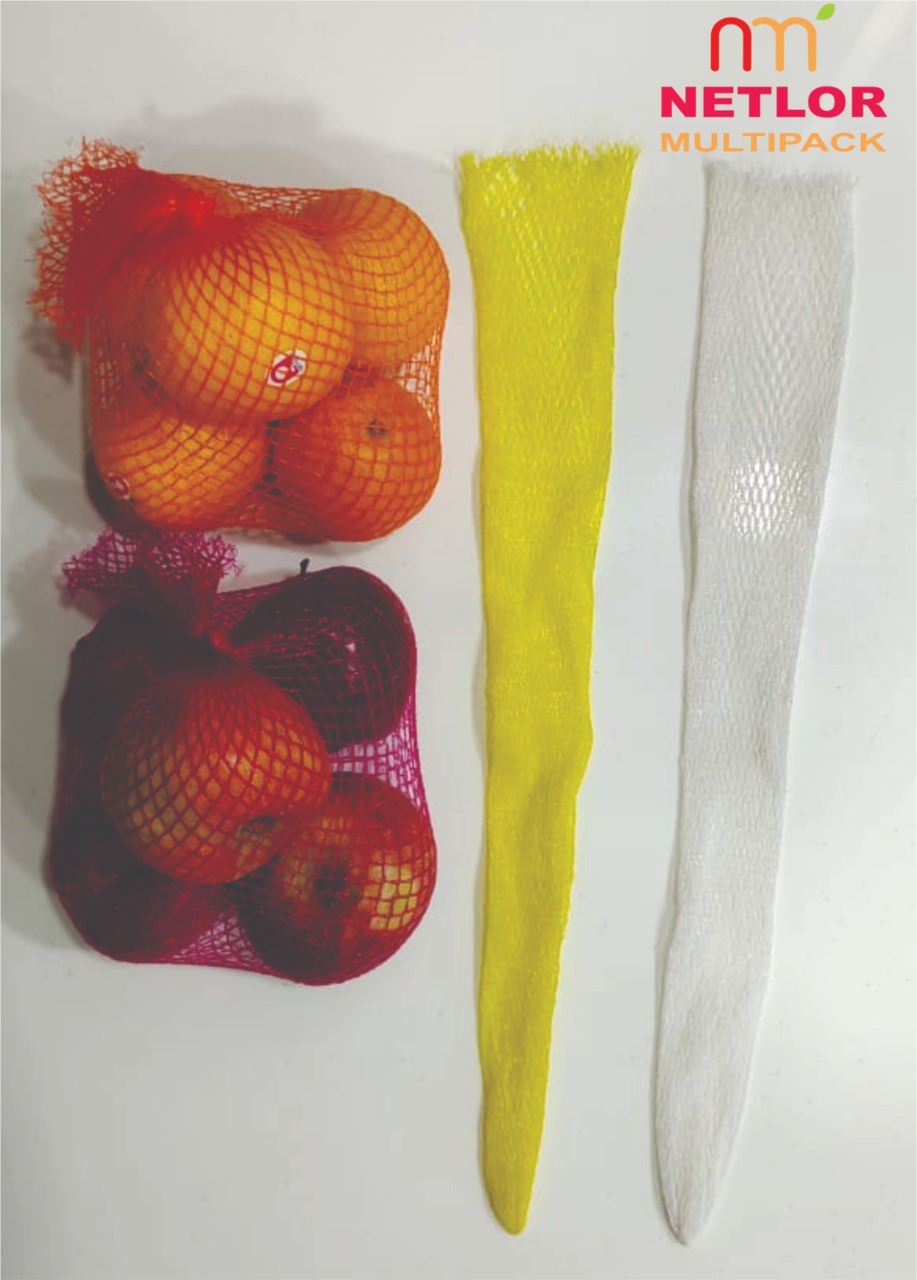 Orange Tubular Soft Mesh Bag