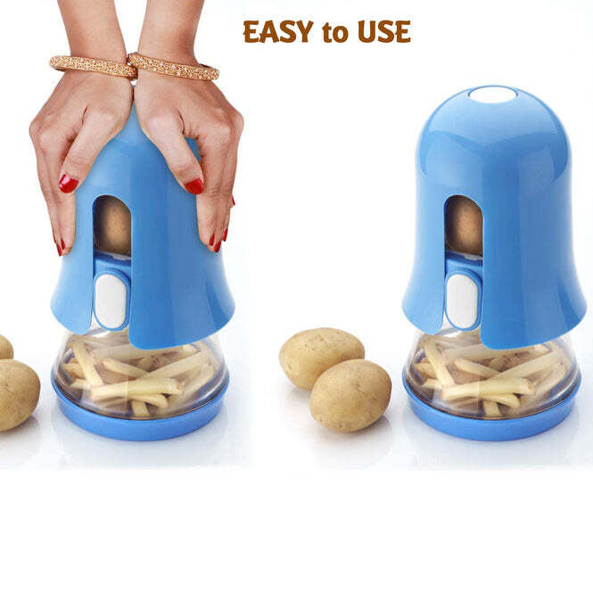 6in1 Cutter Quick Chipper Dicer Slicer Cutter - Unbreakable Abs Plastic, 23x13x18 Cm | Dishwasher Safe, Hand Operated, Extra Stainless Steel Blades