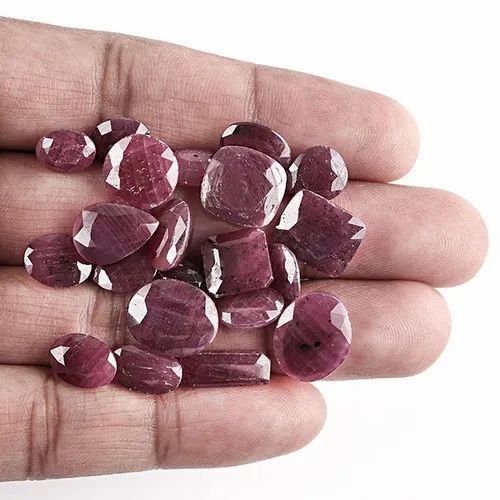 Natural Ruby Gemstone Cut Stone - Grade Aaa, 10-20 Mm Size , Red Natural Ruby With Round Brilliant, Oval, And Emerald Cuts